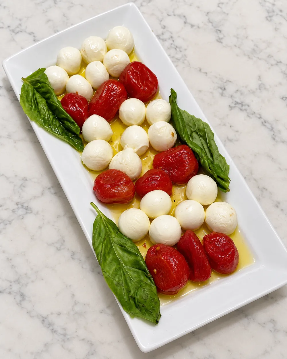 Fresh mozzarella, tomatoes and basil